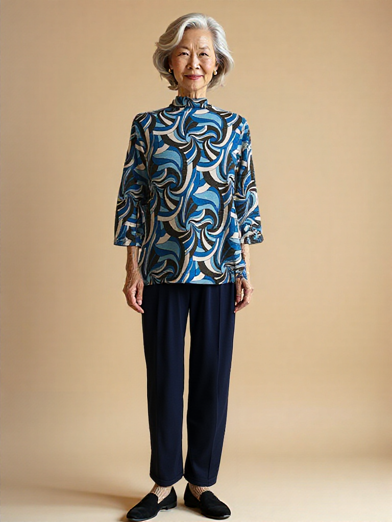 Adaptive Open Back Mock Neck Sweater top