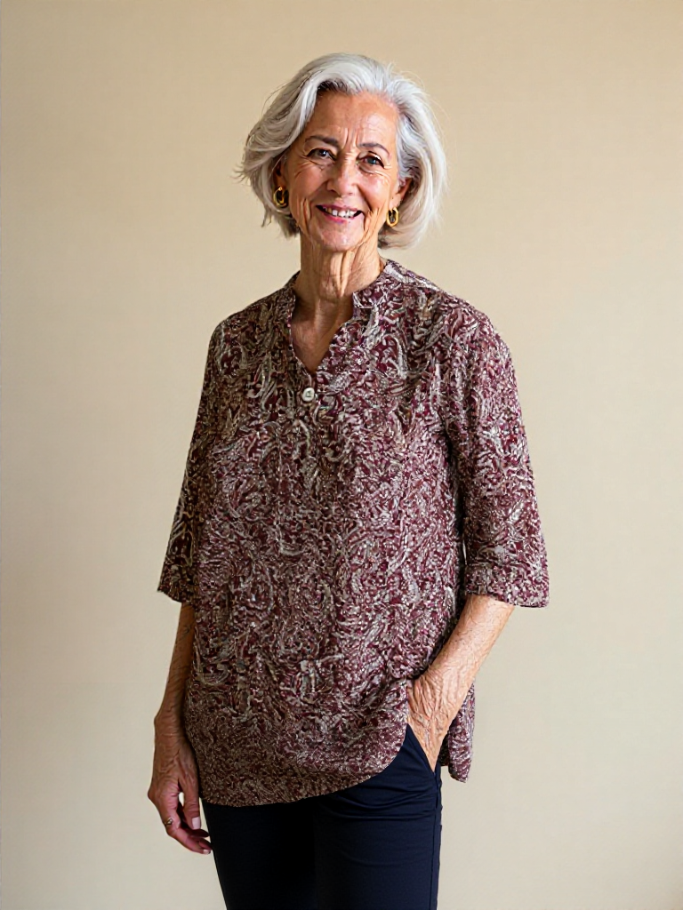 Maroon Paisley Cotton Blouse