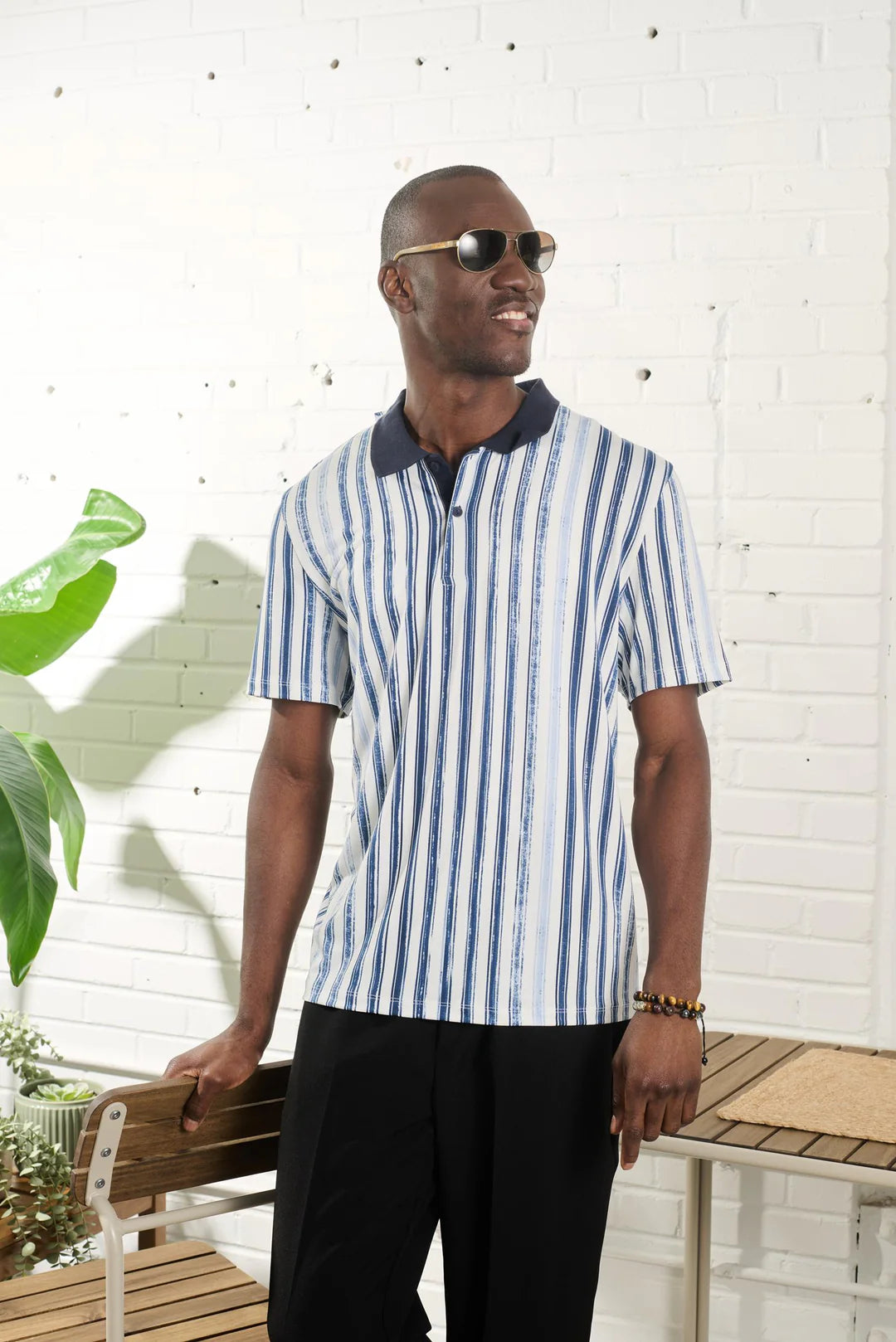 Adaptive Polo with Short Sleeves | Denim
