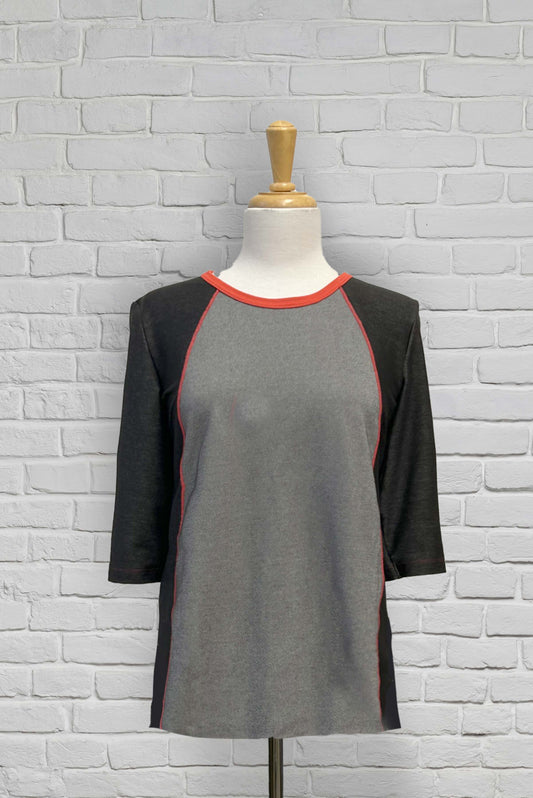 Adapted Top Casual with 3/4 Sleeve - Black