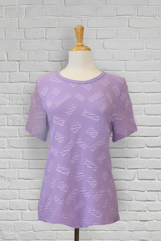 Adaptive Basic Lilac Top with Short Sleeves