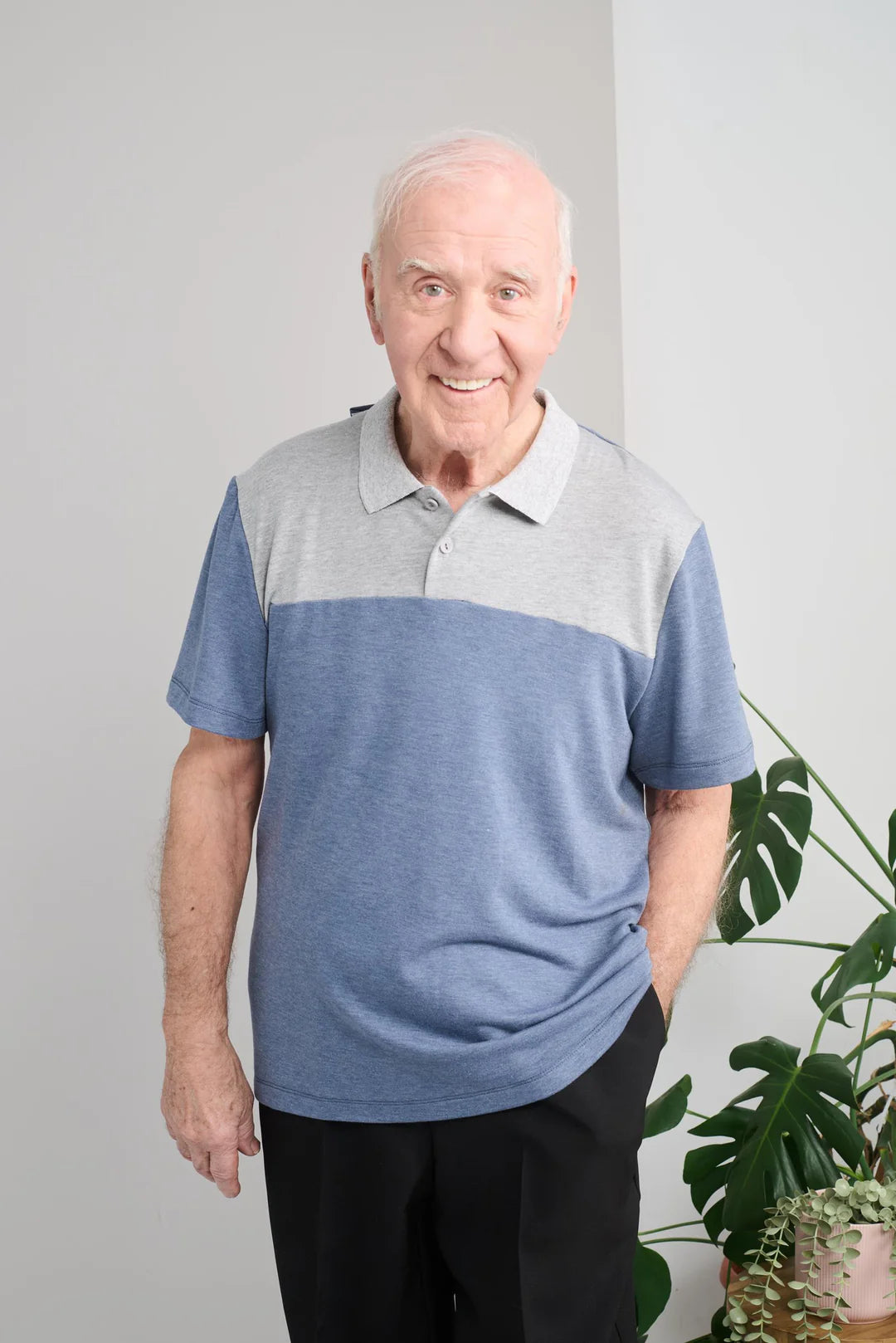 Adaptive Polo with Short Sleeves | Denim