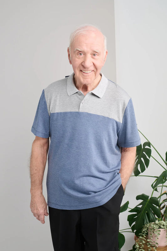 Adaptive Polo with Short Sleeves | Denim