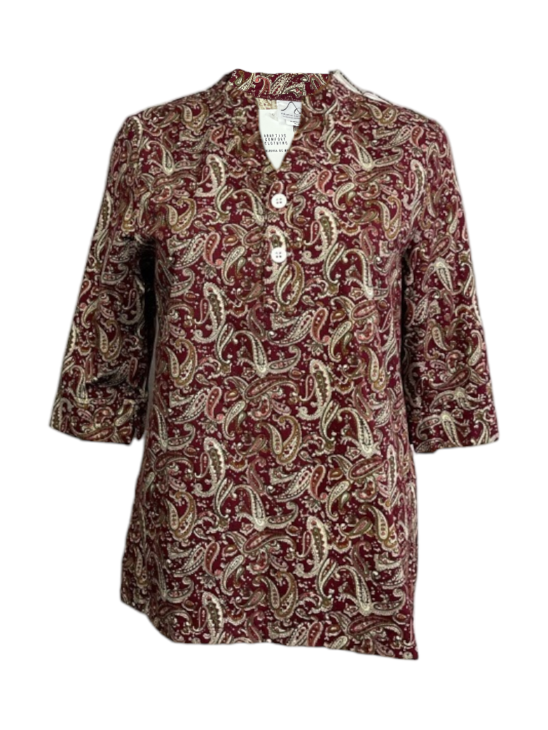 Maroon Paisley Cotton Blouse