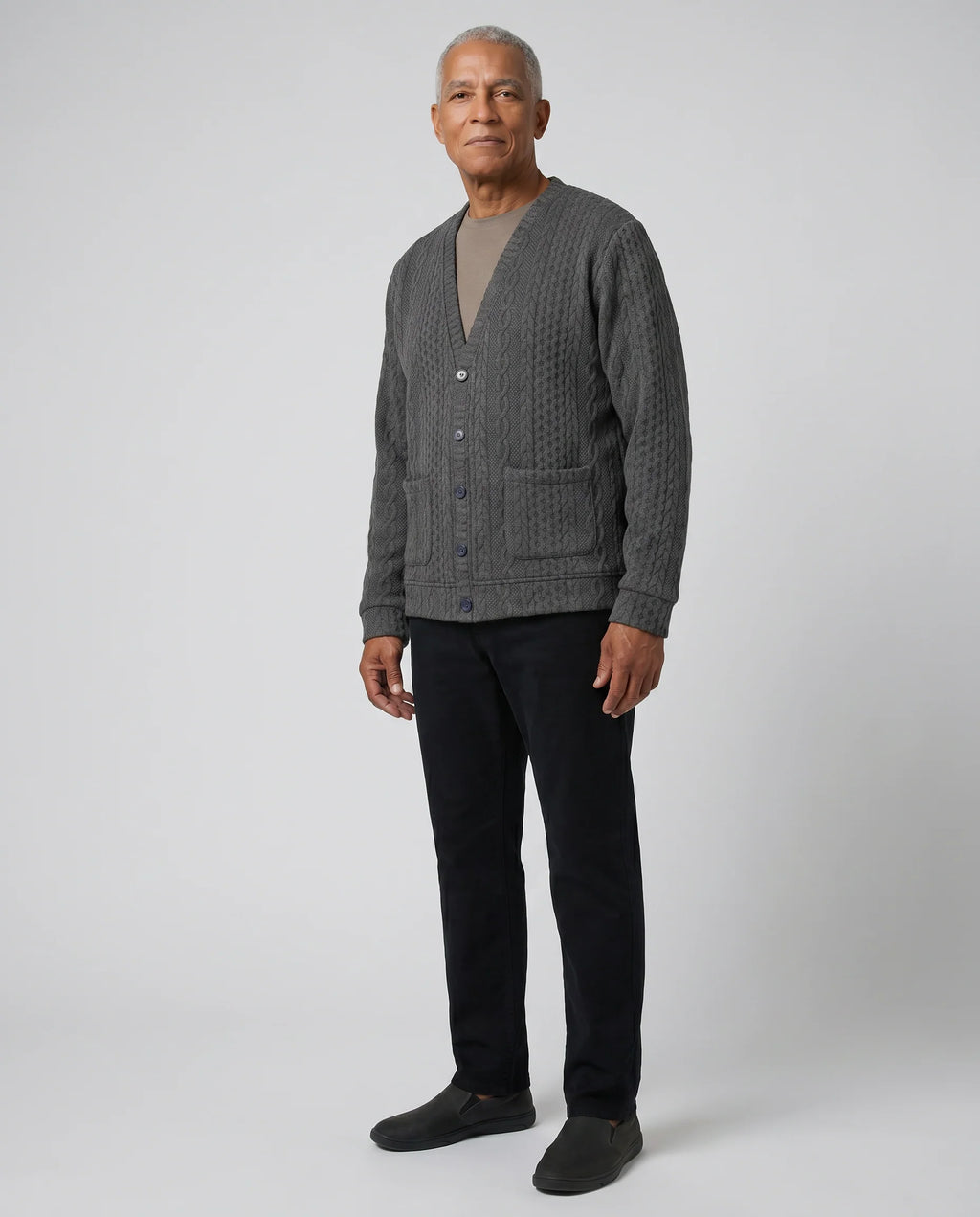 Eddy Adaptive Cardigan | Charcoal | Navy