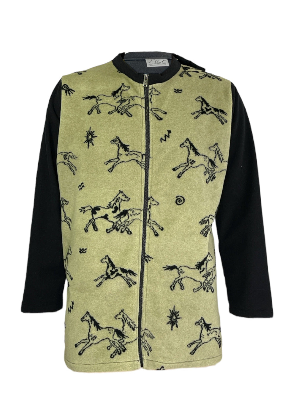 Adaptive Fleece Zip Jacket, Horse Pattern