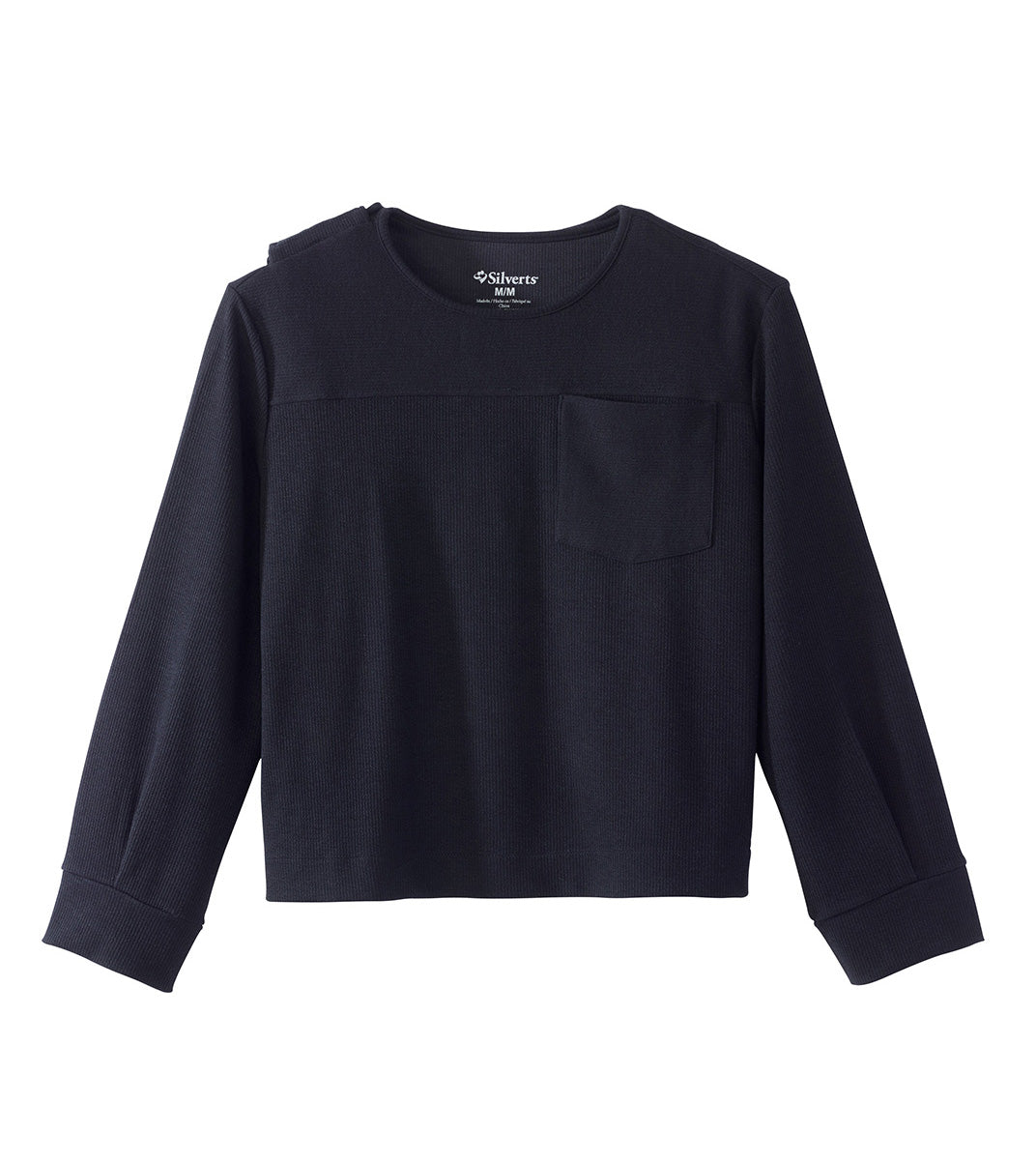 Women's Open Back Relaxed Ribbed Long Sleeve Top
