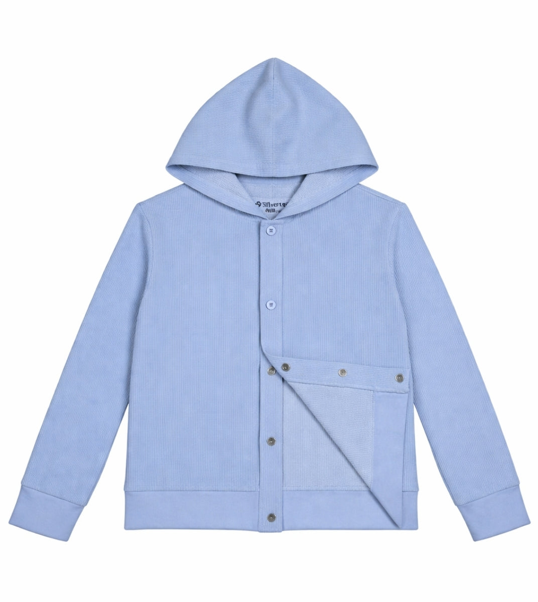 Women's Soft Corduroy Rib Magnetic Button Hoodie
