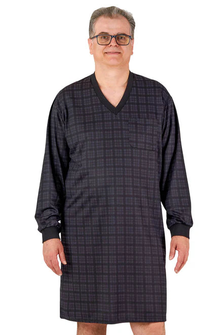 Billy - Adaptive Nightshirt | Black Check