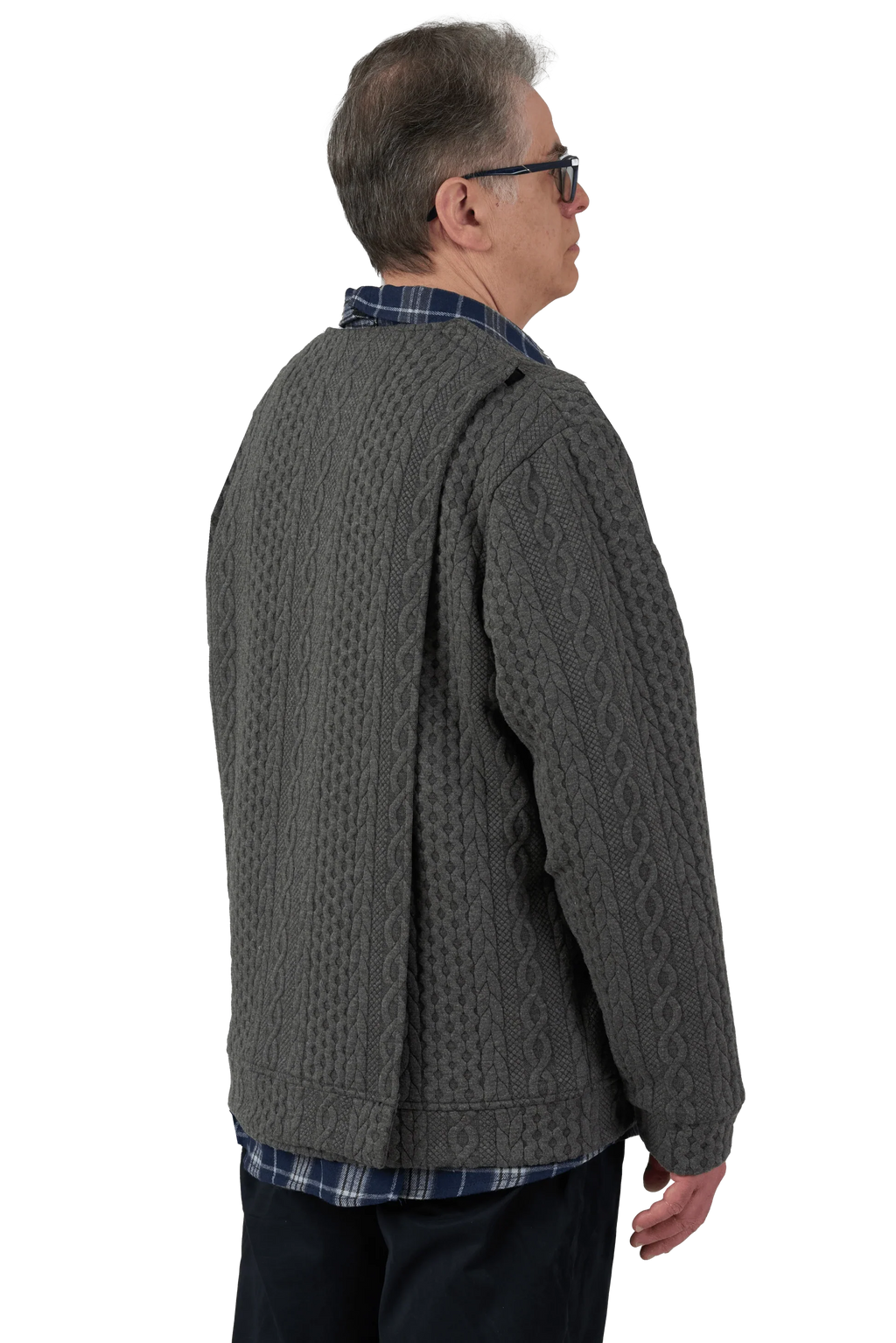 Eddy Adaptive Cardigan | Charcoal | Navy