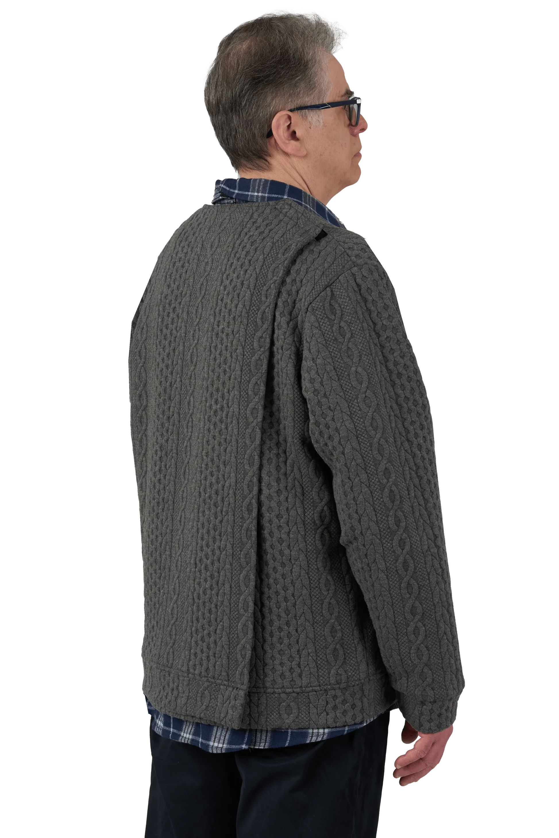 Eddy Adaptive Cardigan | Charcoal | Navy