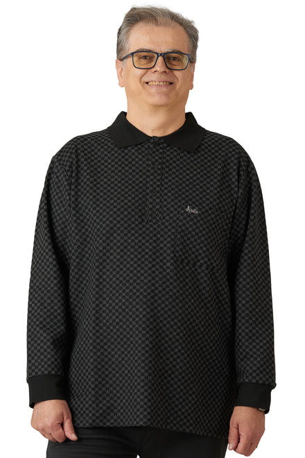 Lucas - Long-Sleeved Adaptive Polo Shirt | Graphite