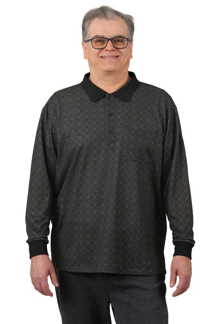 Lucas - Long-Sleeved Adaptive Polo Shirt | Trellis