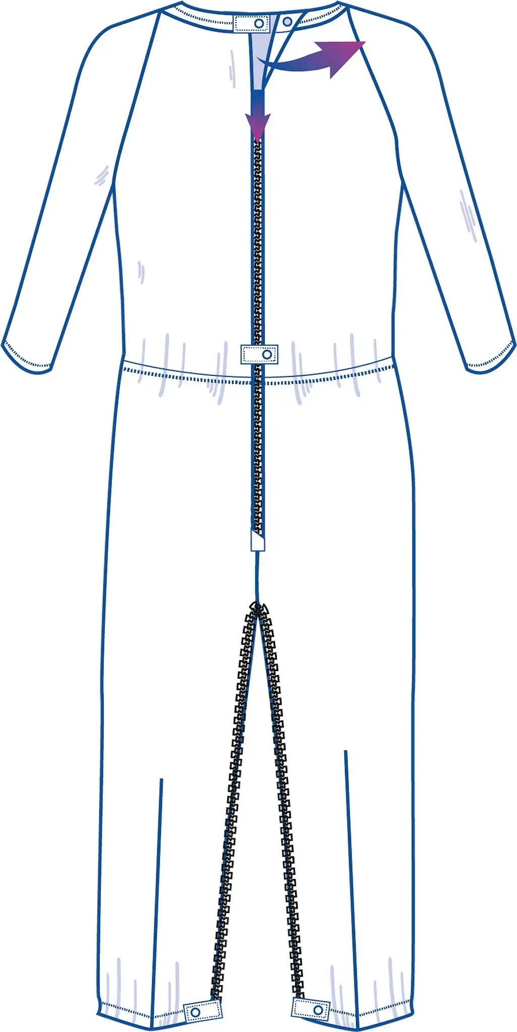 James - Anti-Strip Dignity Jumpsuit  | Blue