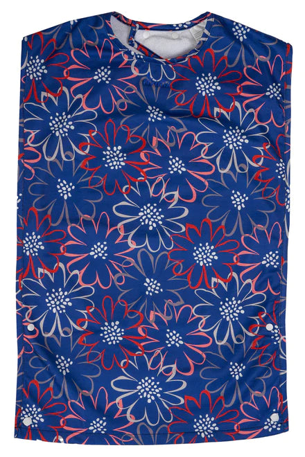 Adult Bib Waterproof Clothing Protector - Blue | Floral