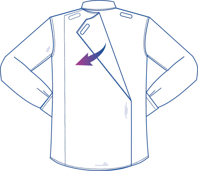 Long-Sleeved Adaptive Polo Shirt for Men - Thomas | Blue