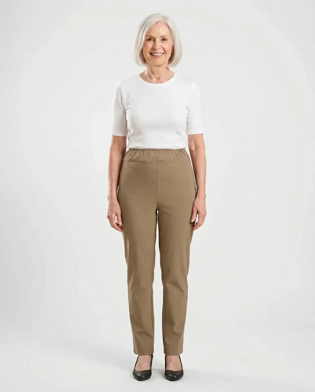 Sara - Back-Panel Adaptive Pants | Tan