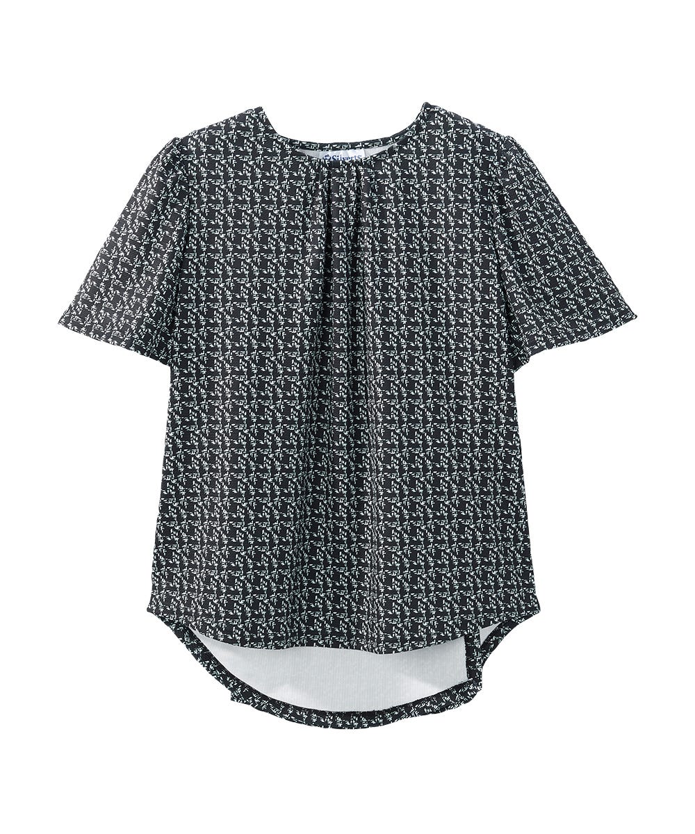 Women's Open Back Hi-Low Pleated Top