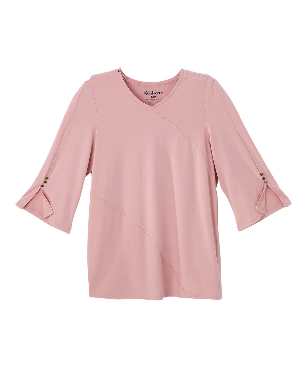 Women's Open Back Crepe V-Neck Top