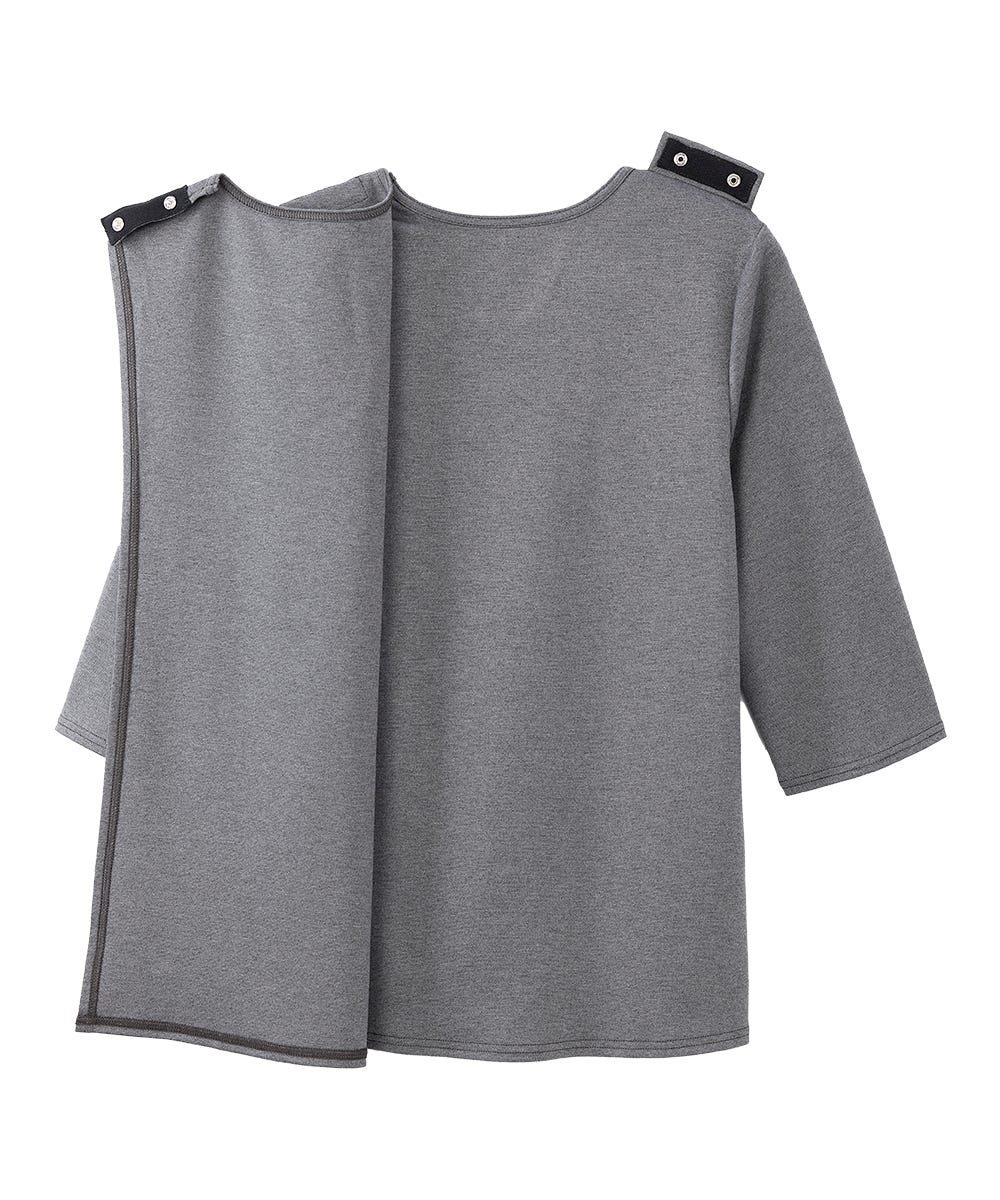 Women's Open Back 3/4 Length Sleeve Top with Embroidery