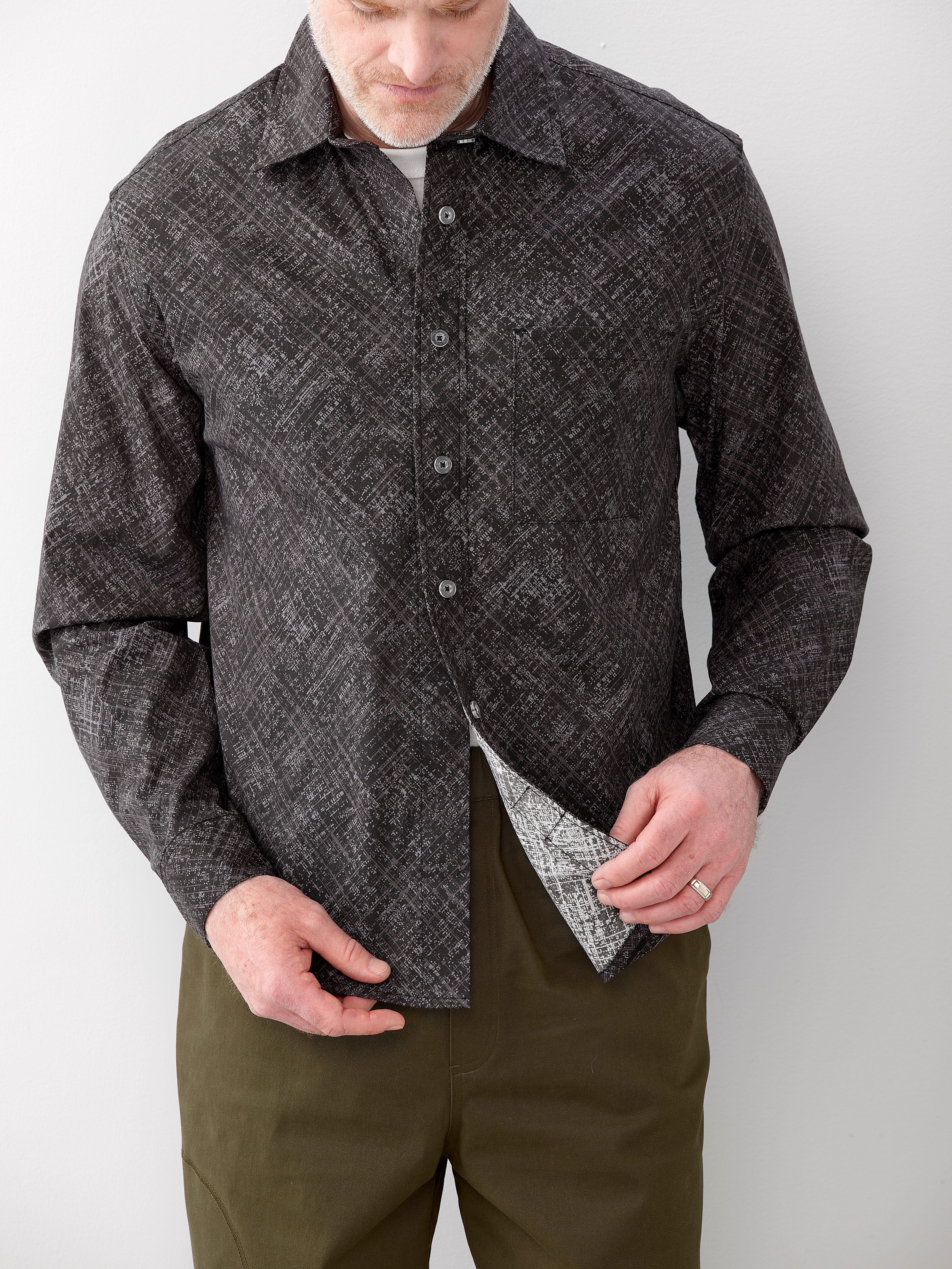 Men's Self Dressing Magnetic Buttons Dress Shirt