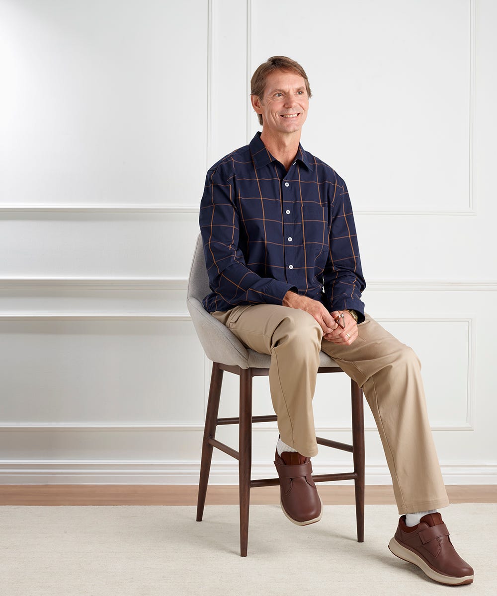 magnetic button dress shirt Adaptive in Light Blue Not compatible with pacemakers Tailored Magnetic Button Down Shirt