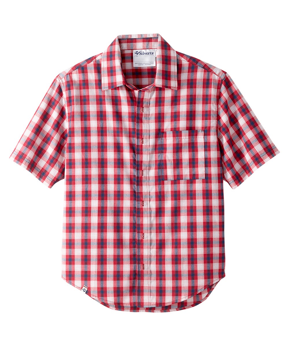 Magnetic Buttons Mens Short Sleeve Shirt