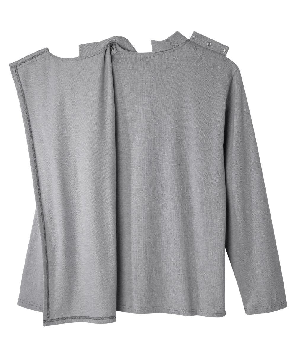 Men's Adaptive Open Back Polo Shirt with Long Sleeves