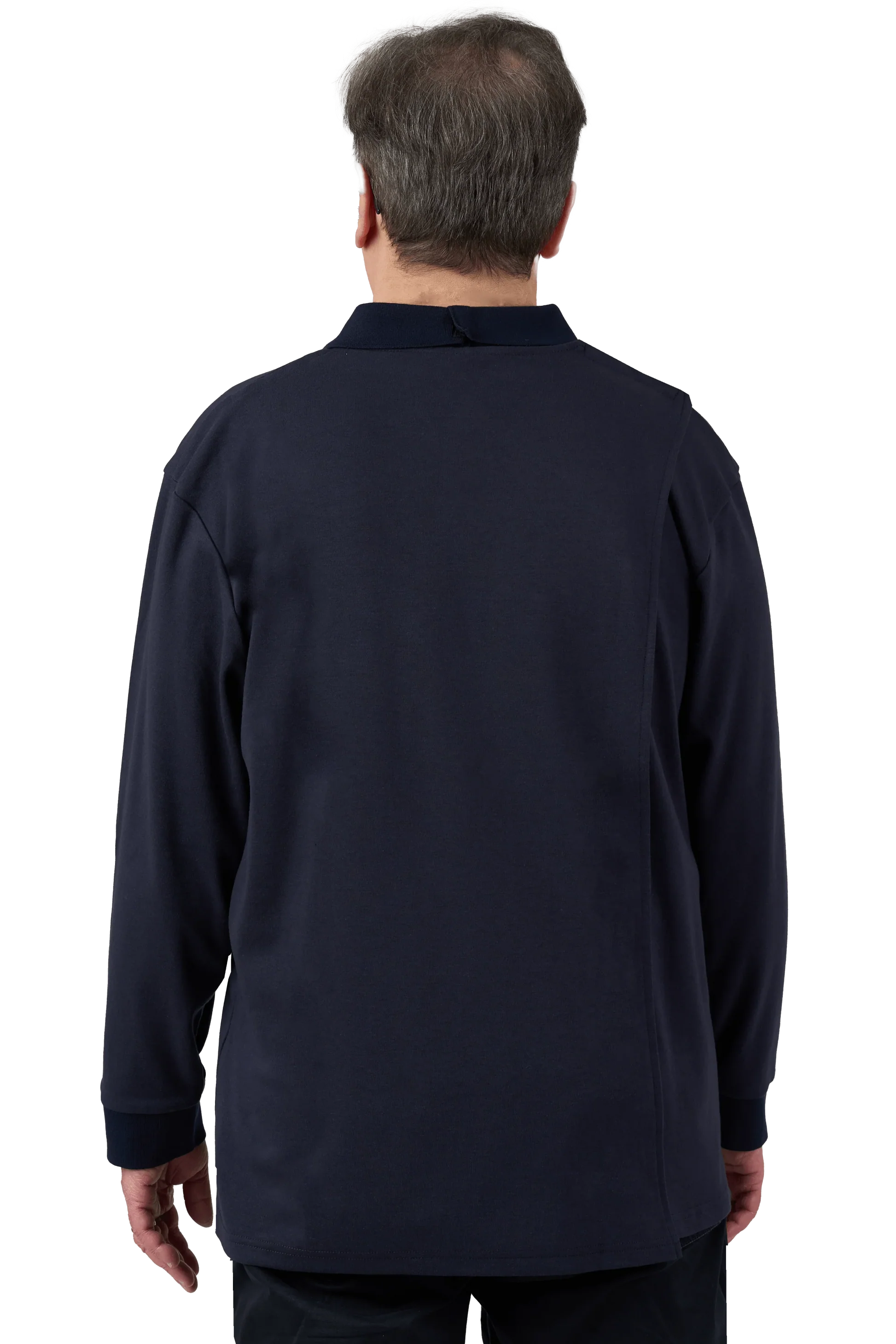Thomas Long-Sleeved Adaptive Polo Shirt | Navy