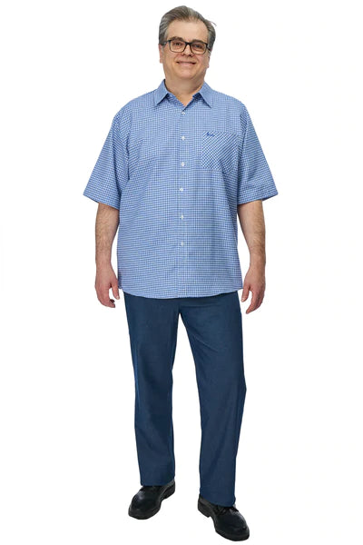 Paolo Adaptive Shirt for Men - Blue | Purple