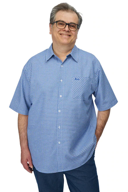Paolo Adaptive Shirt for Men - Blue | Purple