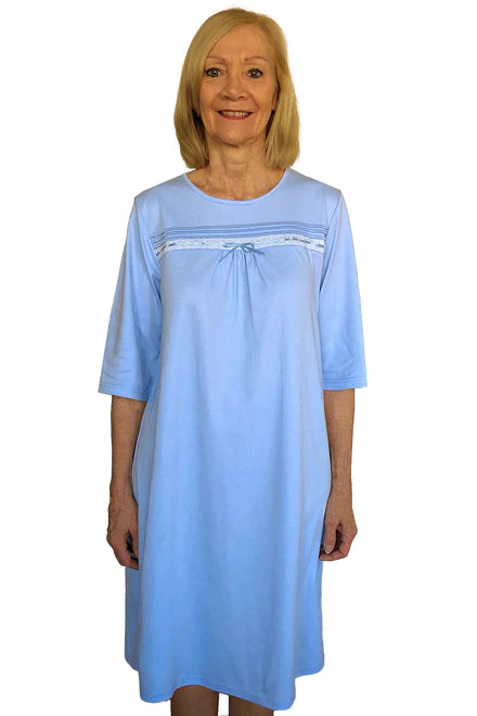 Olivia-Adaptive Nightgown | Blue & Pink